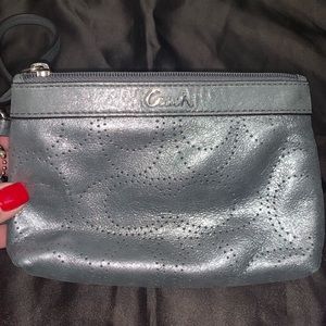 Coach silver wristlet